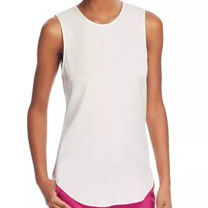 Theory Bringam Ivory Silk Stretch Top